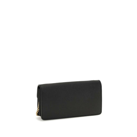 Valentino Garavani Black Leather Chain Wallet