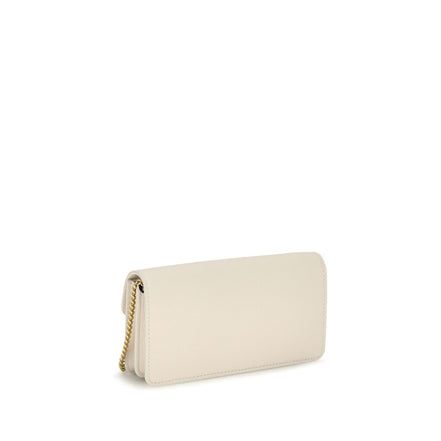 Valentino Garavani White Leather Chain Wallet