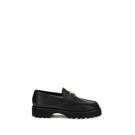 Valentino Garavani Black Leather Platform Loafers