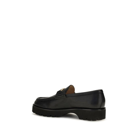 Valentino Garavani Black Leather Platform Loafers