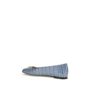 Valentino Garavani Blue Leather Ballet Flats