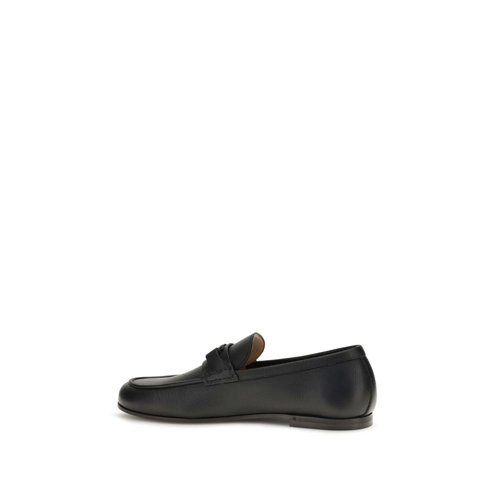 Valentino Garavani Black Deer Slip-On Loafers