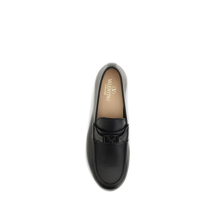 Valentino Garavani Black Deer Slip-On Loafers