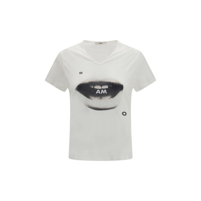 Fendi White Cotton T-Shirt