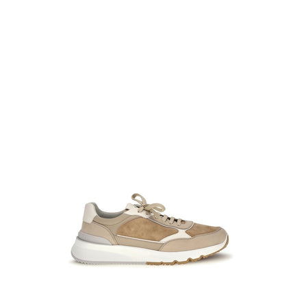 Brunello Cucinelli Beige Leather Low Top Sneakers