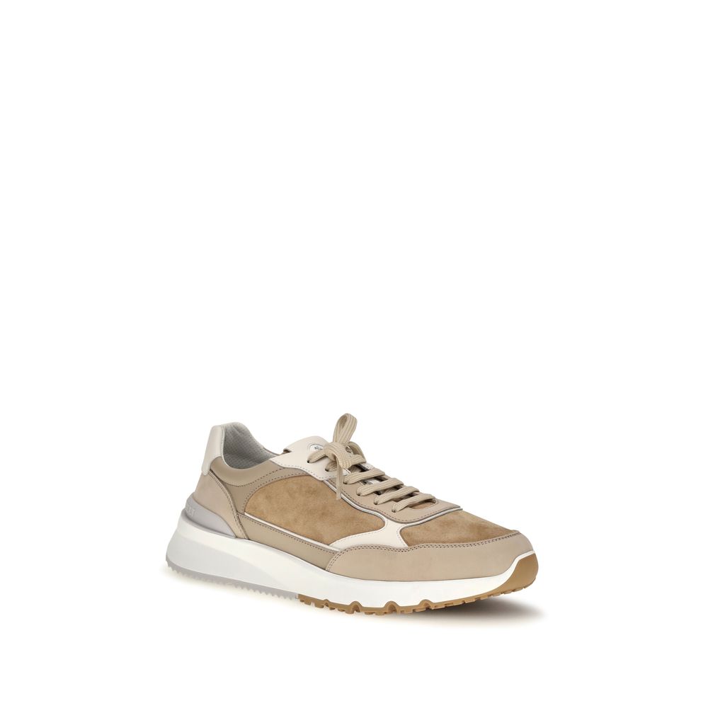 Brunello Cucinelli Beige Leather Low Top Sneakers