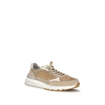 Brunello Cucinelli Beige Leather Low Top Sneakers