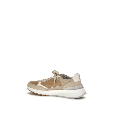 Brunello Cucinelli Beige Leather Low Top Sneakers
