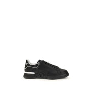 Philipp Plein Black Leather Athletic Sneakers