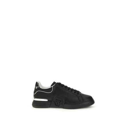 Philipp Plein Black Leather Athletic Sneakers