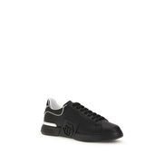 Philipp Plein Black Leather Athletic Sneakers