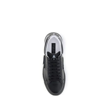 Philipp Plein Black Leather Athletic Sneakers