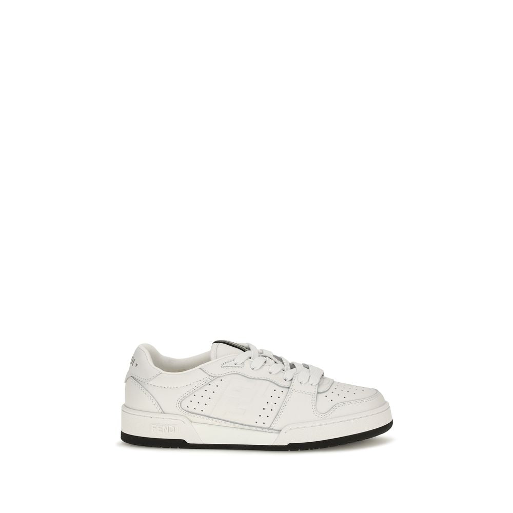 Fendi White Leather Athletic Sneakers