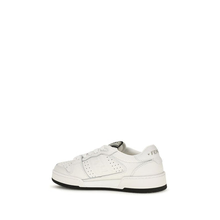 Fendi White Leather Athletic Sneakers
