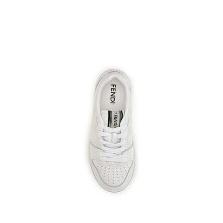 Fendi White Leather Athletic Sneakers