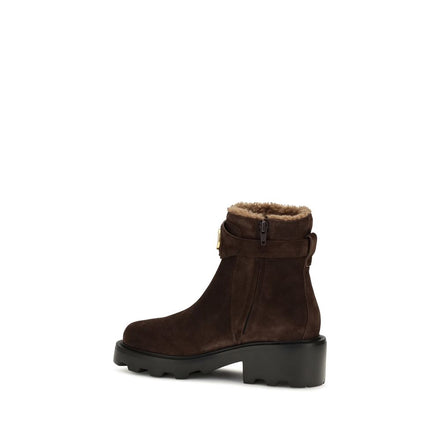 Valentino Garavani Brown Leather Ankle Boots