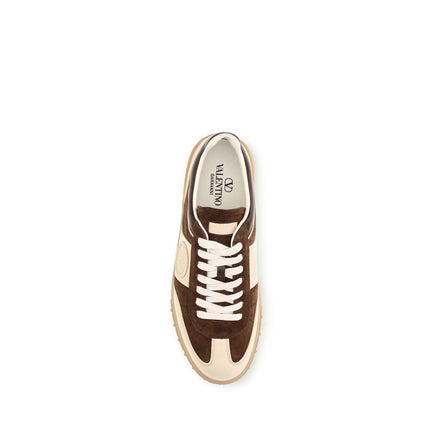 Valentino Garavani Brown Suede Leather Athletic Sneakers