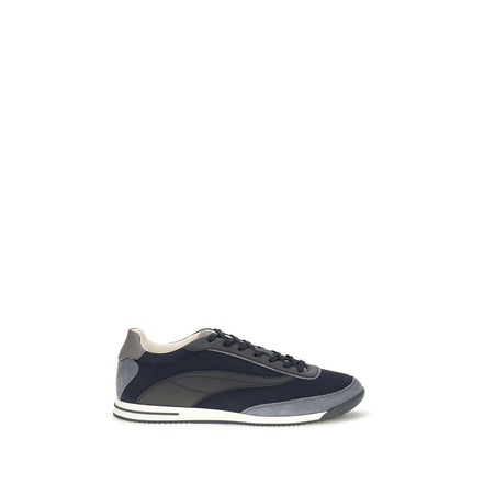 Brunello Cucinelli Blue Suede Leather Athletic Sneakers