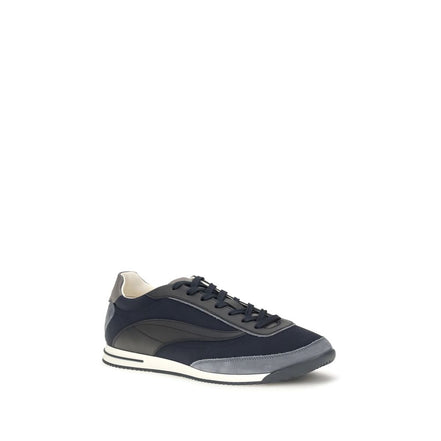 Brunello Cucinelli Blue Suede Leather Athletic Sneakers