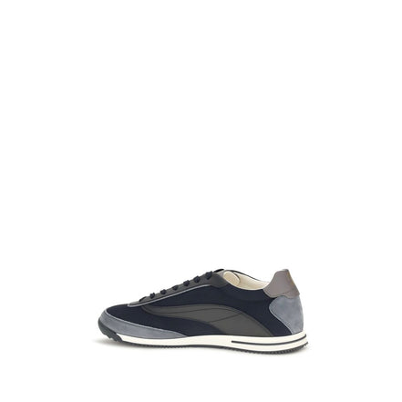 Brunello Cucinelli Blue Suede Leather Athletic Sneakers