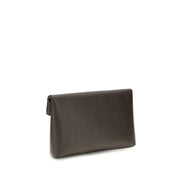 Saint Laurent Brown Lambskin Clutch Bag