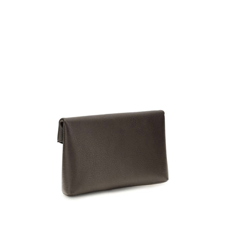 Saint Laurent Brown Lambskin Clutch Bag