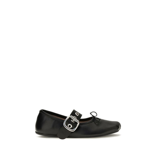 Vivienne Westwood Black Leather Ballet Flats