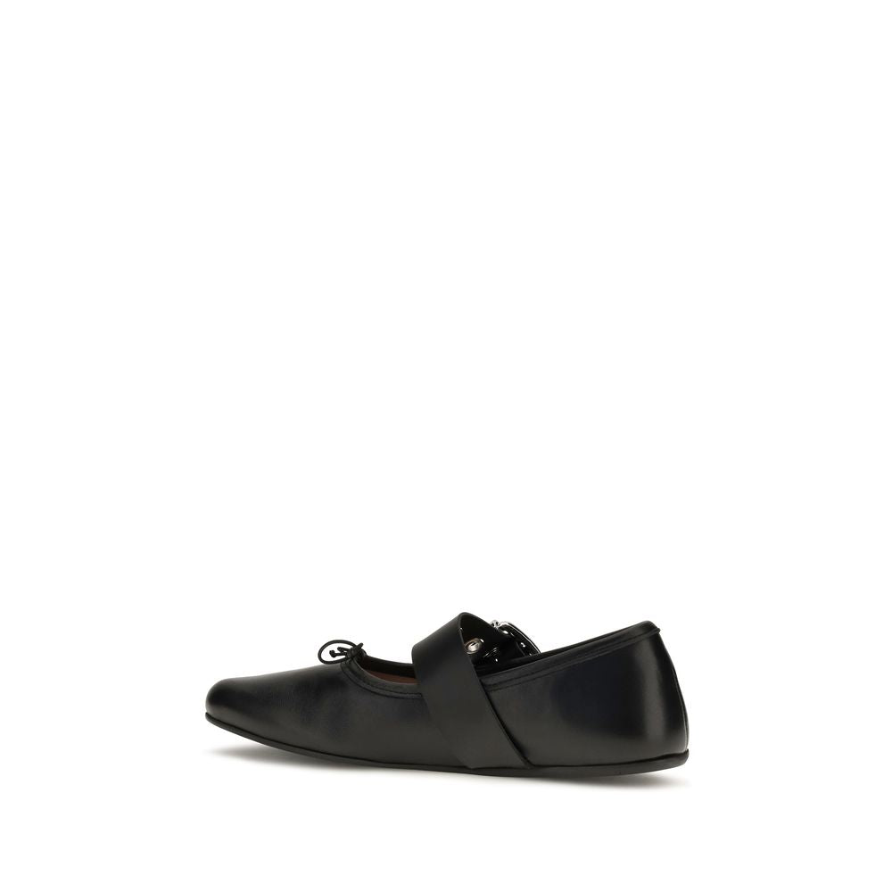 Vivienne Westwood Black Leather Ballet Flats