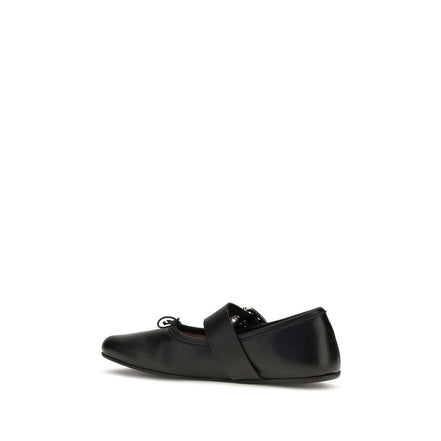 Vivienne Westwood Black Leather Ballet Flats