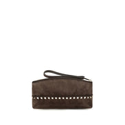 Valentino Garavani Brown Suede Leather Handbag