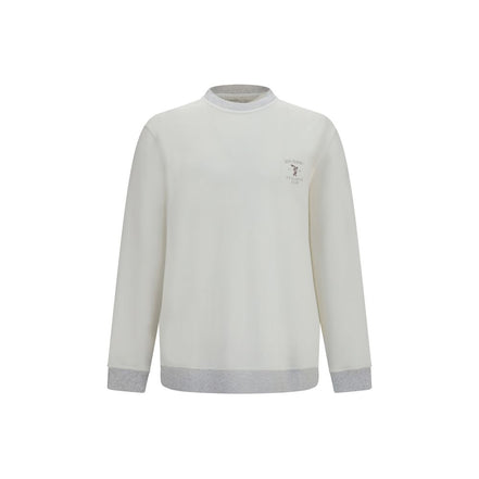 Brunello Cucinelli White Cotton Sweatshirt
