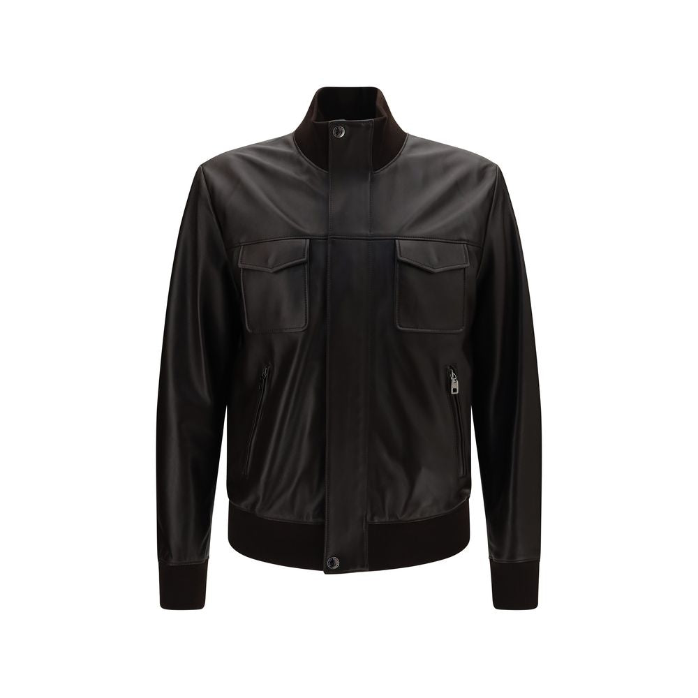 Dolce & Gabbana Brown Lamb Bomber