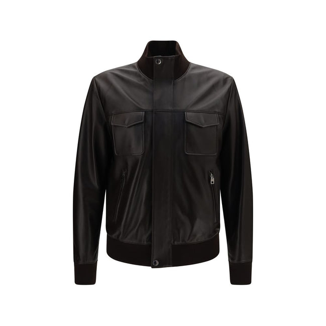 Dolce & Gabbana Brown Lamb Bomber