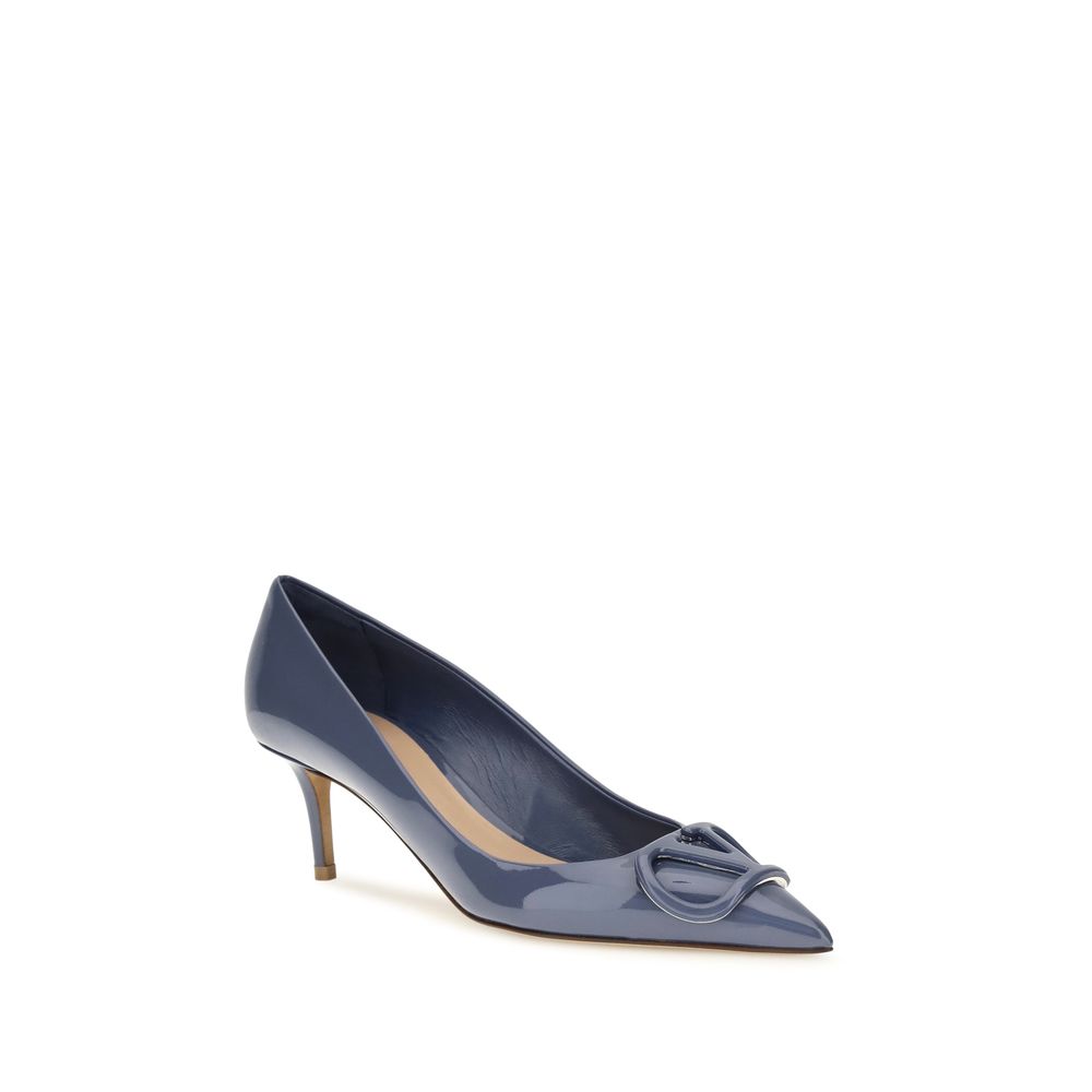 Valentino Garavani Blue Leather High Heel Pumps