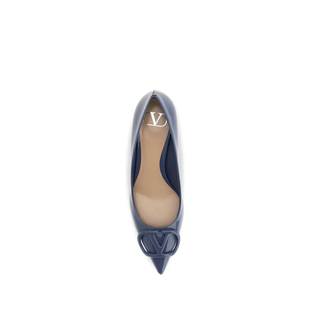 Valentino Garavani Blue Leather High Heel Pumps
