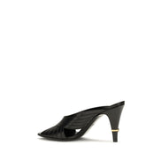 Versace Black Lambskin Mules