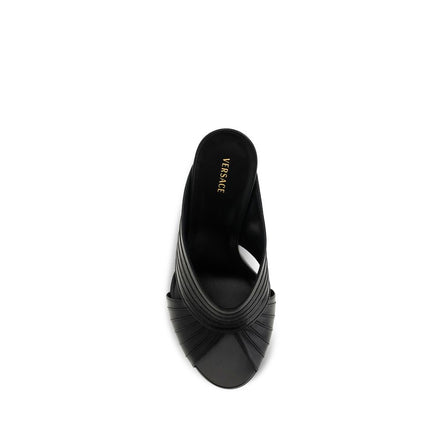Versace Black Lambskin Mules