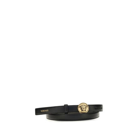 Versace Black Leather Regular Belt