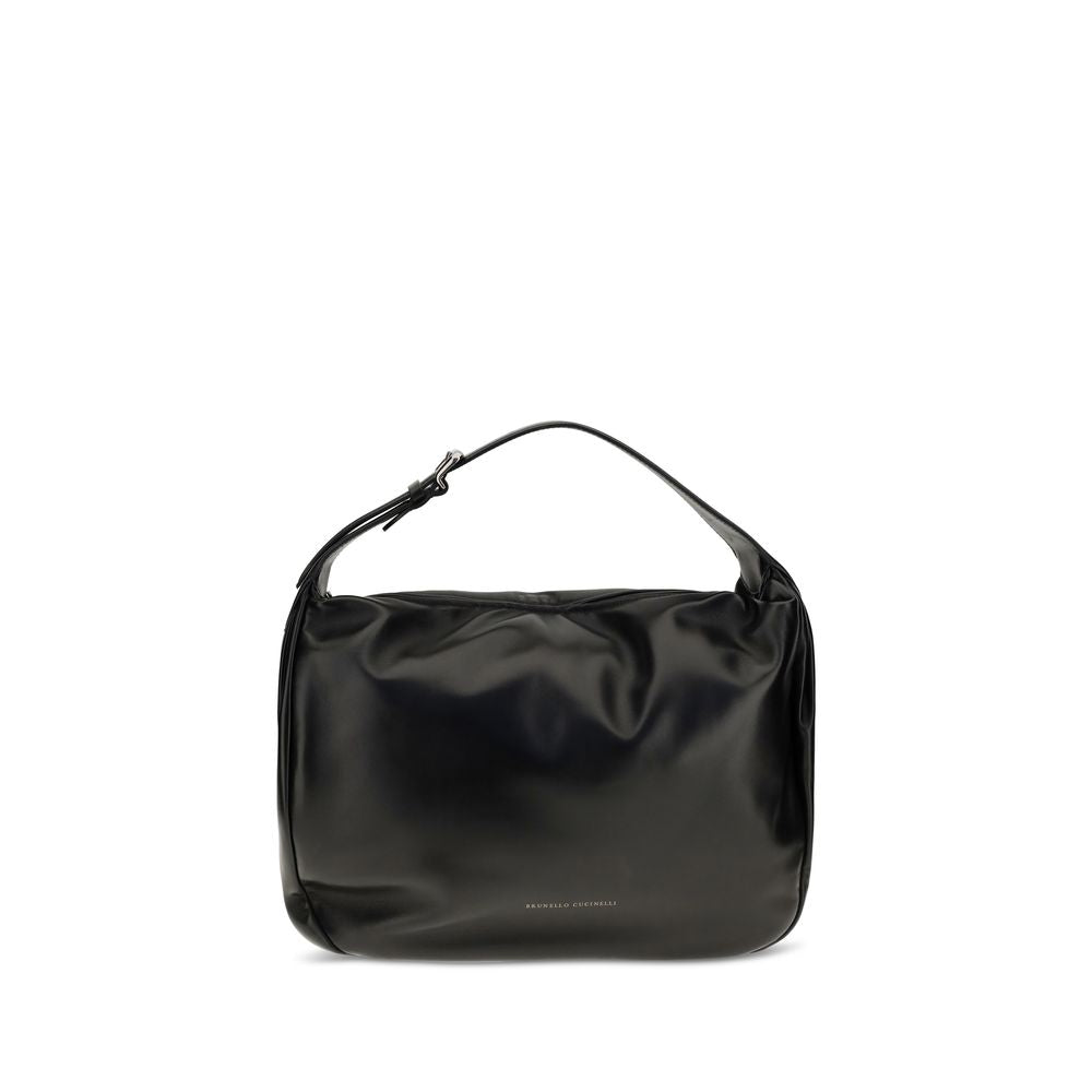 Brunello Cucinelli Black Leather Shoulder Bag