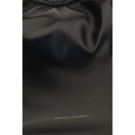 Brunello Cucinelli Black Leather Shoulder Bag