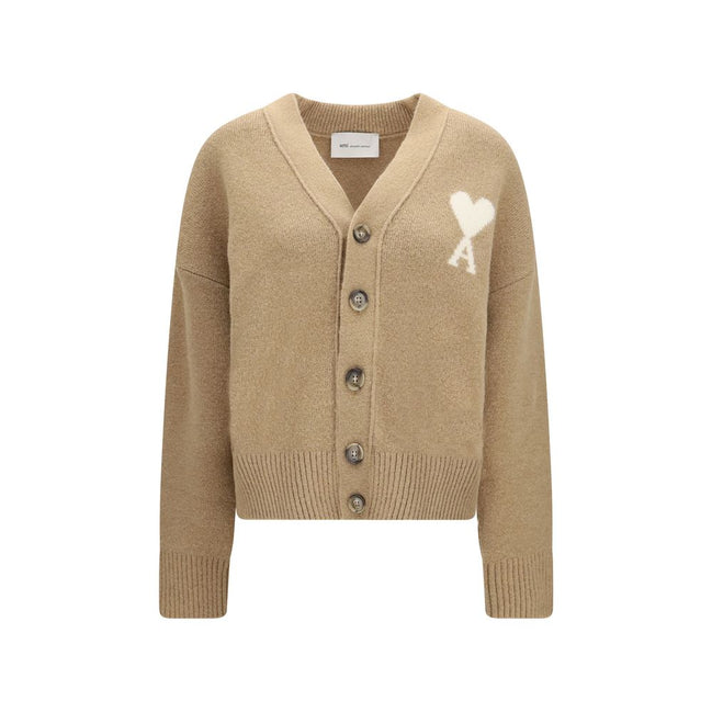 Ami Paris Beige Alpaca Cardigan