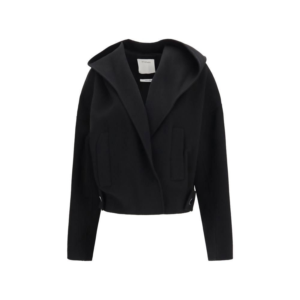 Max Mara Black Wool Full-Length Jacket