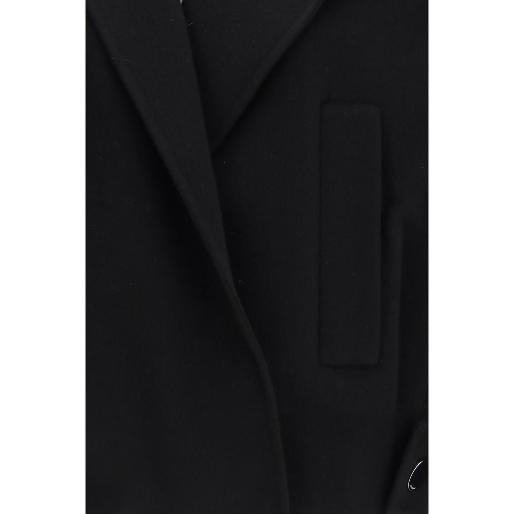 Max Mara Black Wool Full-Length Jacket