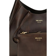 Prada Brown Calf Leather Bos Taurus Shoulder Bag