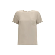 Max Mara Beige Silk T-Shirt