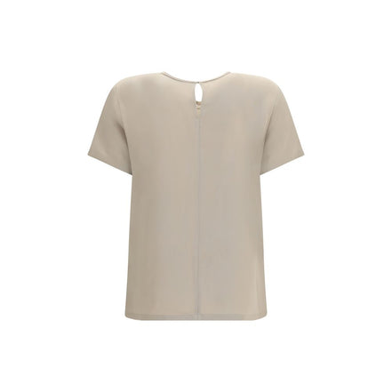 Max Mara Beige Silk T-Shirt
