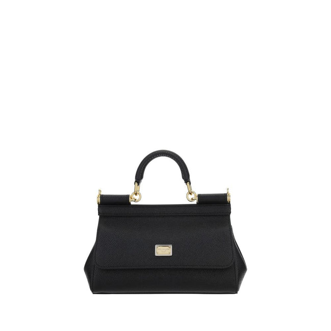 Dolce & Gabbana Black Calf Leather Bos Taurus Handbag