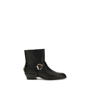 PINKO Black Leather Ankle Boots
