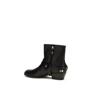 PINKO Black Leather Ankle Boots