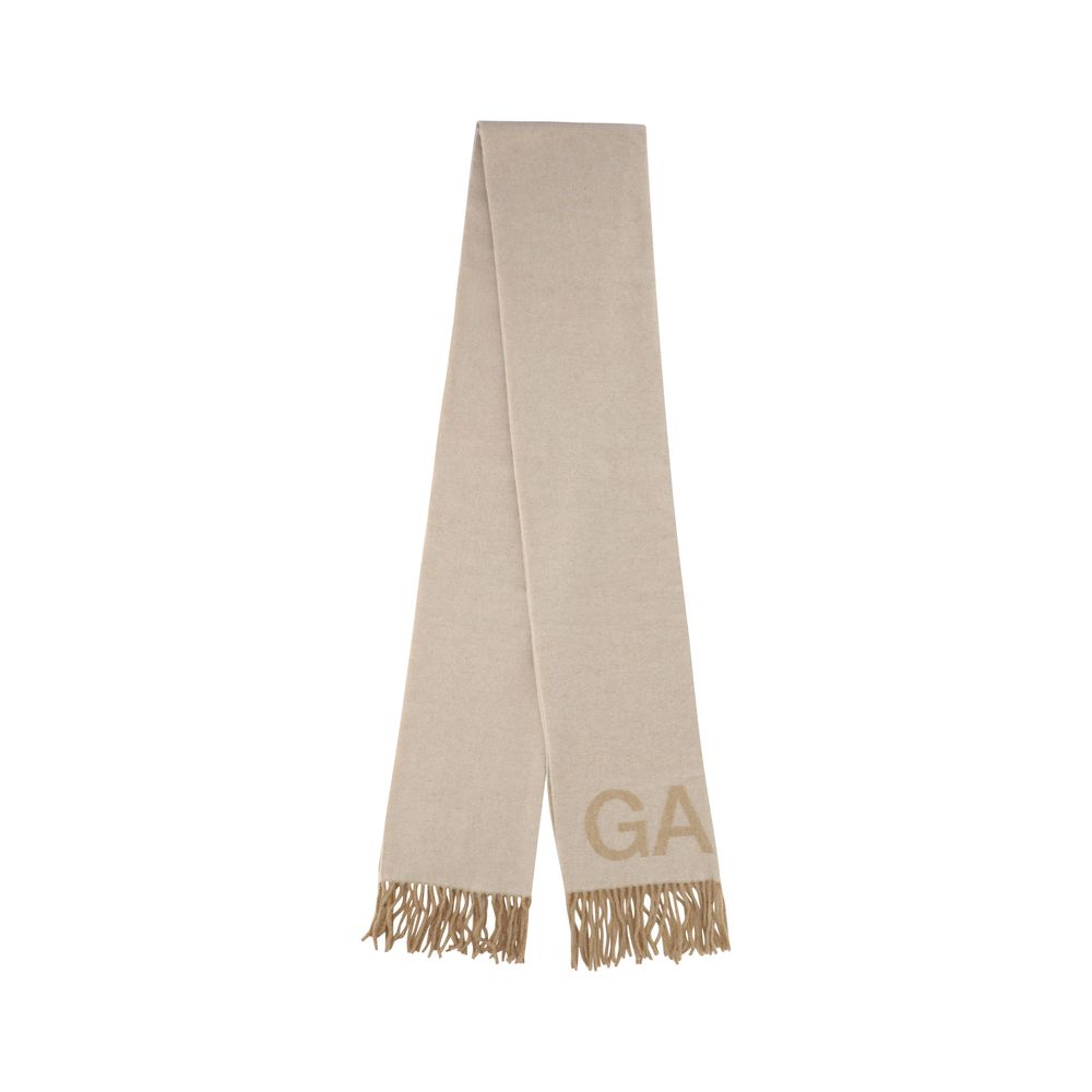 Ganni Beige Wool Scarf